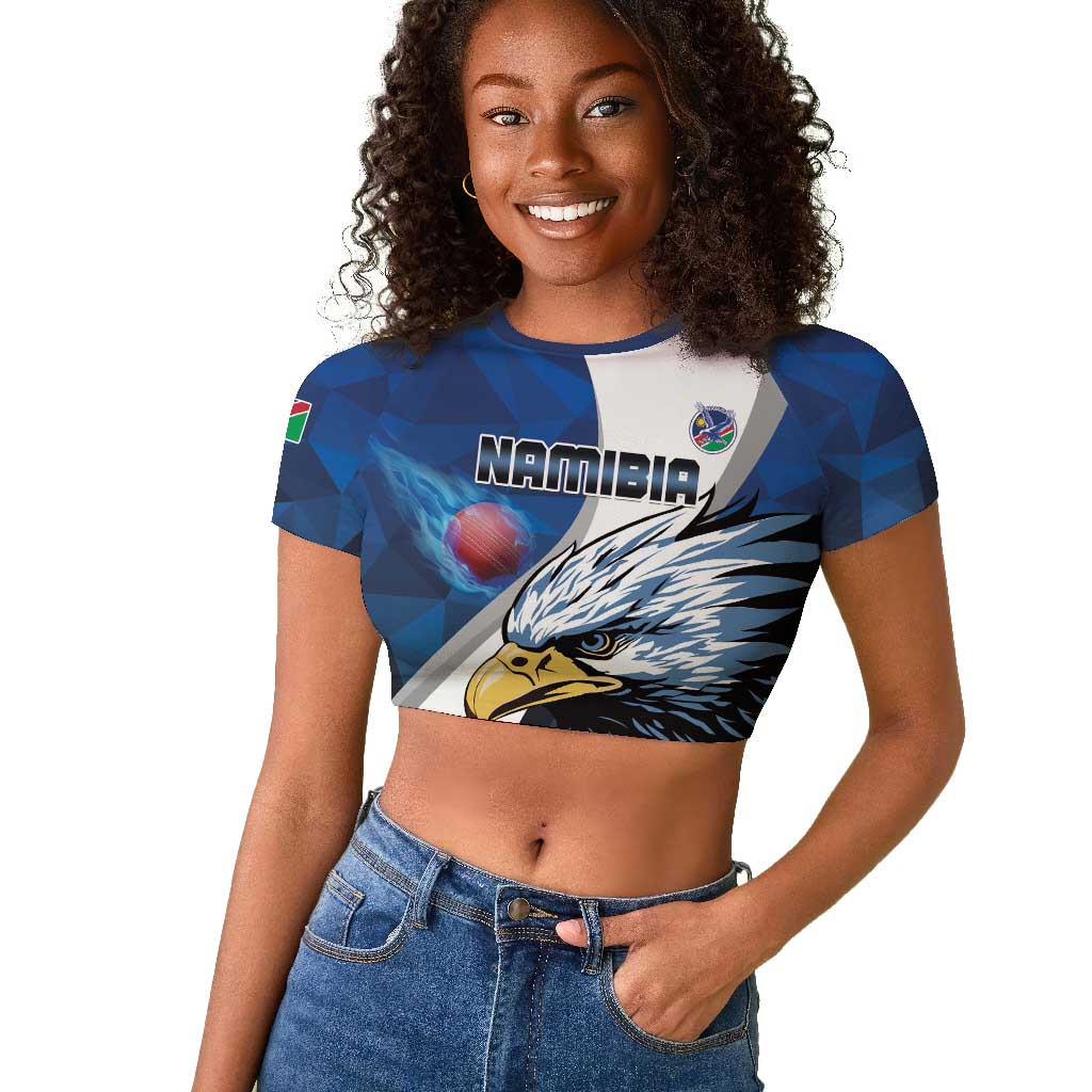 Custom Afro Namibia Cricket Raglan Cropped T shirt Go Eagles