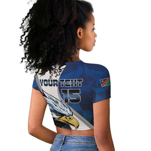 Custom Afro Namibia Cricket Raglan Cropped T shirt Go Eagles