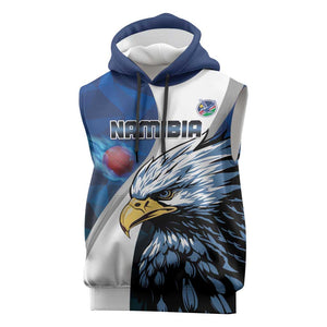 Custom Afro Namibia Cricket Sleeveless Hoodie Go Eagles - African Pride