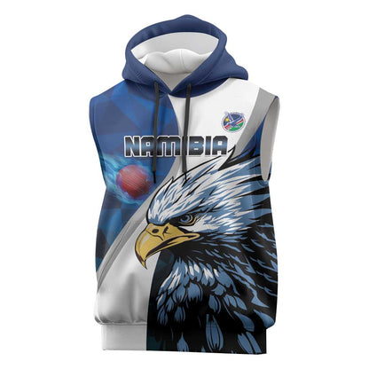 Custom Afro Namibia Cricket Sleeveless Hoodie Go Eagles - African Pride