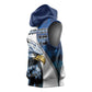 Custom Afro Namibia Cricket Sleeveless Hoodie Go Eagles - African Pride