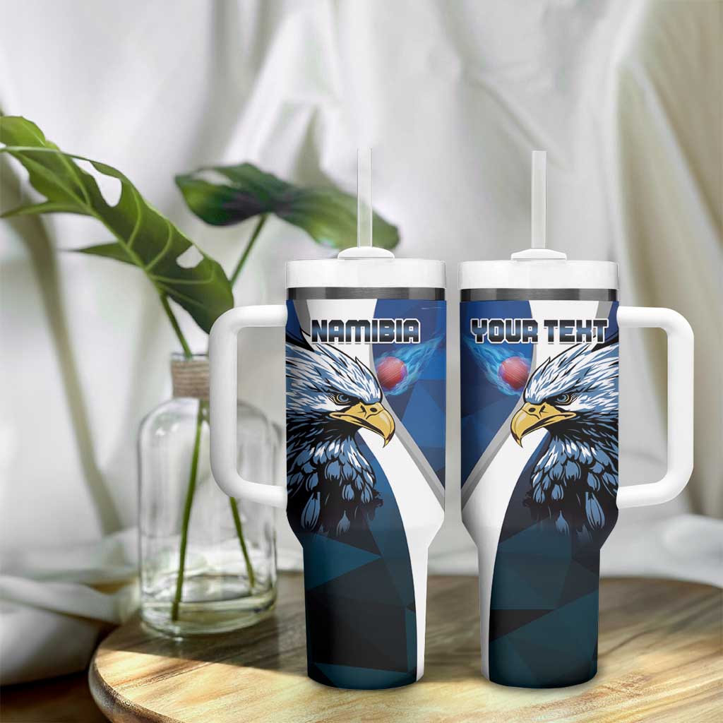Custom Afro Namibia Cricket Tumbler With Handle Go Eagles