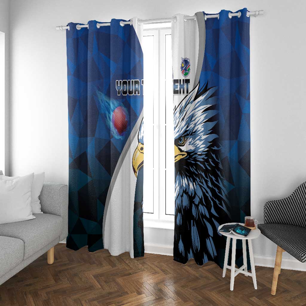 Custom Afro Namibia Cricket Window Curtain Go Eagles
