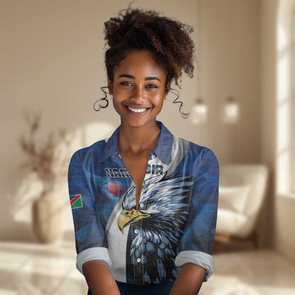 Custom Afro Namibia Cricket Women Casual Shirt Go Eagles LT15