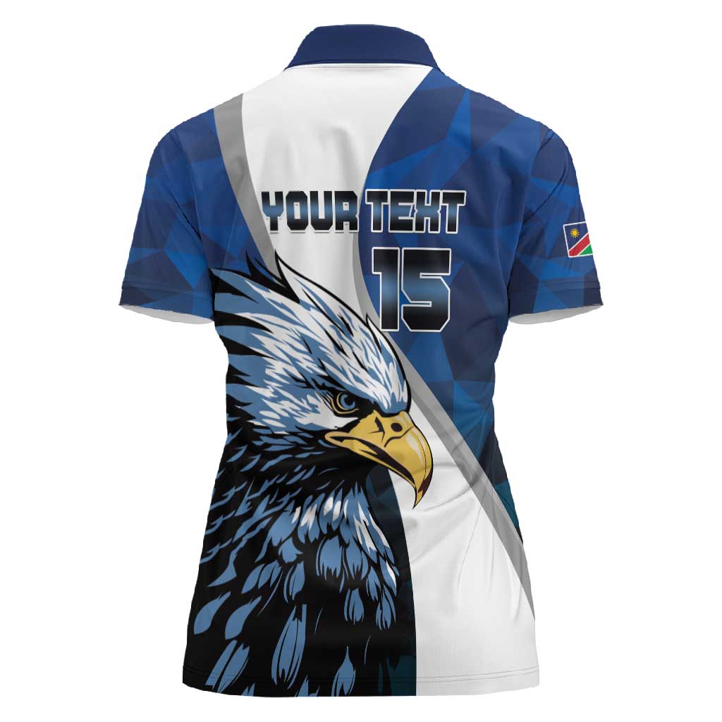 Custom Afro Namibia Cricket Women Polo Shirt Go Eagles
