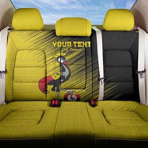 Uganda Football Custom Back Car Seat Cover African Pattern Mix Grunge Style - Yellow Color
