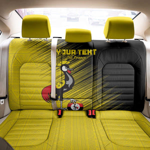 Uganda Football Custom Back Car Seat Cover African Pattern Mix Grunge Style - Yellow Color