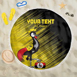 Uganda Football Custom Beach Blanket African Pattern Mix Grunge Style - Yellow Color
