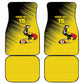 Uganda Football Custom Car Mats African Pattern Mix Grunge Style - Yellow Color