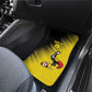 Uganda Football Custom Car Mats African Pattern Mix Grunge Style - Yellow Color