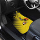 Uganda Football Custom Car Mats African Pattern Mix Grunge Style - Yellow Color