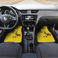 Uganda Football Custom Car Mats African Pattern Mix Grunge Style - Yellow Color