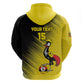 Uganda Football Custom Hoodie African Pattern Mix Grunge Style - Yellow Color