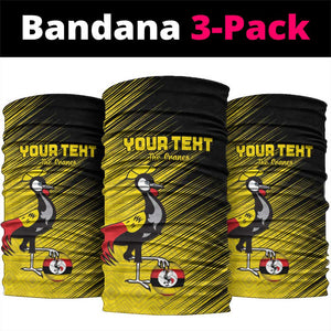 Uganda Football Custom Neck Gaiter African Pattern Mix Grunge Style - Yellow Color LT15