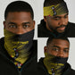 Uganda Football Custom Neck Gaiter African Pattern Mix Grunge Style - Yellow Color LT15