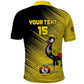 Uganda Football Custom Polo Shirt African Pattern Mix Grunge Style - Yellow Color