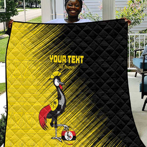 Uganda Football Custom Quilt African Pattern Mix Grunge Style - Yellow Color