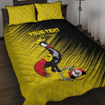 Uganda Football Custom Quilt Bed Set African Pattern Mix Grunge Style - Yellow Color