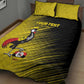 Uganda Football Custom Quilt Bed Set African Pattern Mix Grunge Style - Yellow Color