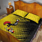 Uganda Football Custom Quilt Bed Set African Pattern Mix Grunge Style - Yellow Color