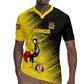 Uganda Football Custom Rugby Jersey African Pattern Mix Grunge Style - Yellow Color