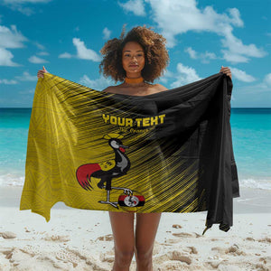 Uganda Football Custom Sarong African Pattern Mix Grunge Style - Yellow Color