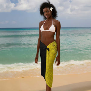 Uganda Football Custom Sarong African Pattern Mix Grunge Style - Yellow Color
