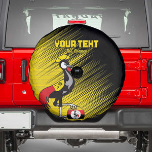 Uganda Football Custom Spare Tire Cover African Pattern Mix Grunge Style - Yellow Color