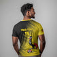 Uganda Football Custom T shirt African Pattern Mix Grunge Style - Yellow Color
