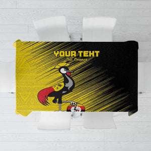 Uganda Football Custom Tablecloth African Pattern Mix Grunge Style - Yellow Color