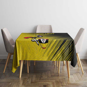 Uganda Football Custom Tablecloth African Pattern Mix Grunge Style - Yellow Color