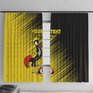 Uganda Football Custom Window Curtain African Pattern Mix Grunge Style - Yellow Color