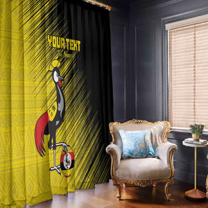 Uganda Football Custom Window Curtain African Pattern Mix Grunge Style - Yellow Color