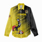 Uganda Football Custom Women Casual Shirt African Pattern Mix Grunge Style - Yellow Color LT15