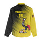 Uganda Football Custom Women Casual Shirt African Pattern Mix Grunge Style - Yellow Color LT15