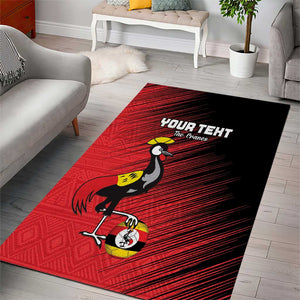 Uganda Football Custom Area Rug African Pattern Mix Grunge Style - Red Color