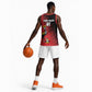 Uganda Football Custom Basketball Jersey African Pattern Mix Grunge Style - Red Color - African Pride