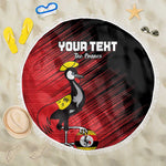Uganda Football Custom Beach Blanket African Pattern Mix Grunge Style - Red Color