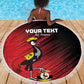 Uganda Football Custom Beach Blanket African Pattern Mix Grunge Style - Red Color
