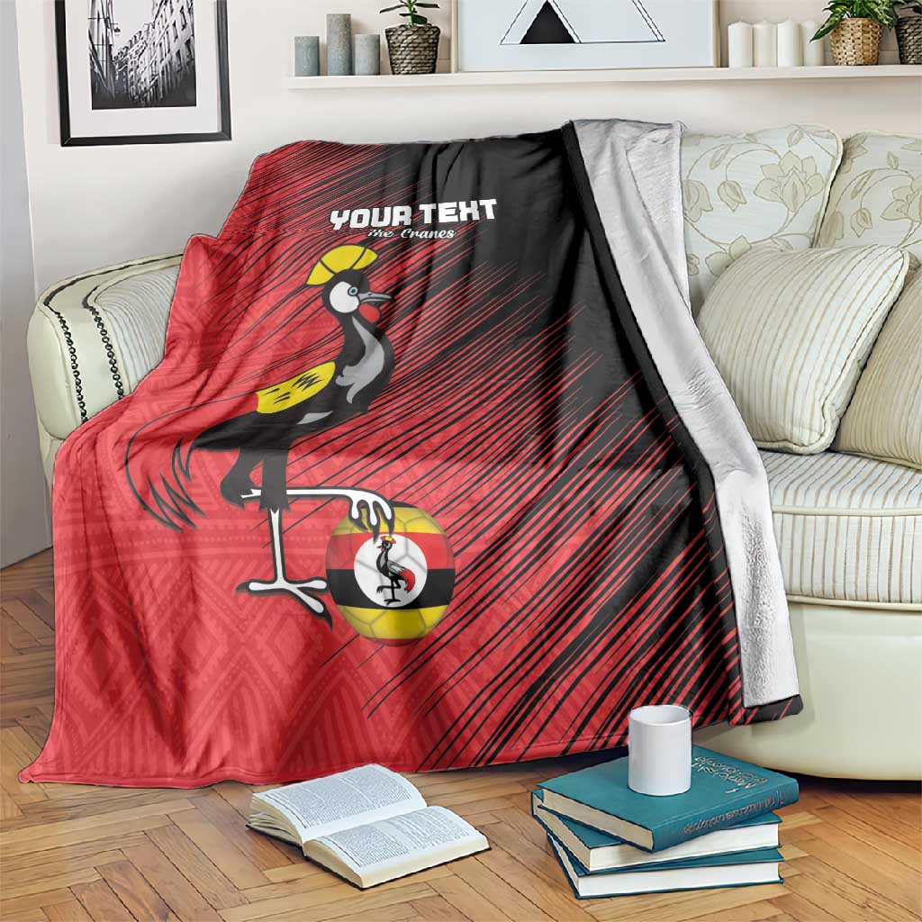 Uganda Football Custom Blanket African Pattern Mix Grunge Style - Red Color