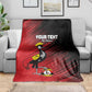 Uganda Football Custom Blanket African Pattern Mix Grunge Style - Red Color