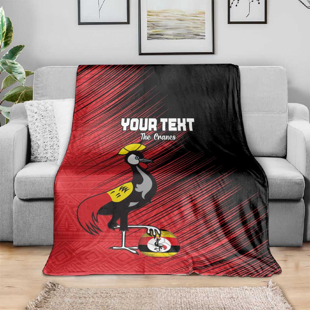 Uganda Football Custom Blanket African Pattern Mix Grunge Style - Red Color