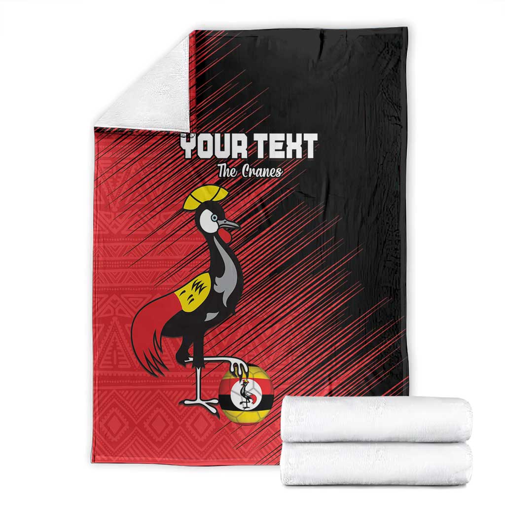 Uganda Football Custom Blanket African Pattern Mix Grunge Style - Red Color