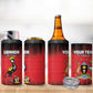 Uganda Football Custom 4 in 1 Can Cooler Tumbler African Pattern Mix Grunge Style - Red Color