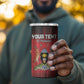 Uganda Football Custom 4 in 1 Can Cooler Tumbler African Pattern Mix Grunge Style - Red Color