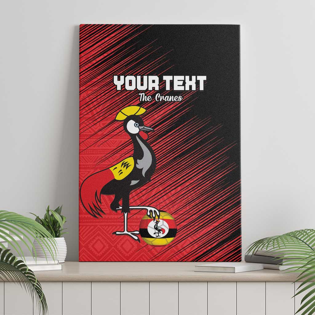 Uganda Football Custom Canvas Wall Art African Pattern Mix Grunge Style - Red Color