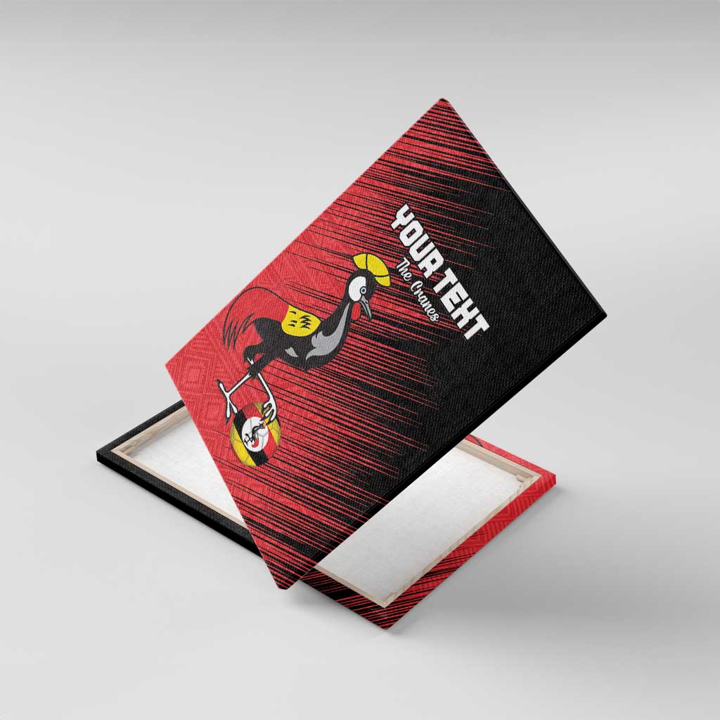 Uganda Football Custom Canvas Wall Art African Pattern Mix Grunge Style - Red Color
