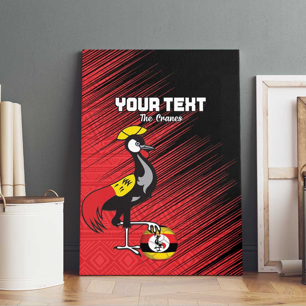 Uganda Football Custom Canvas Wall Art African Pattern Mix Grunge Style - Red Color