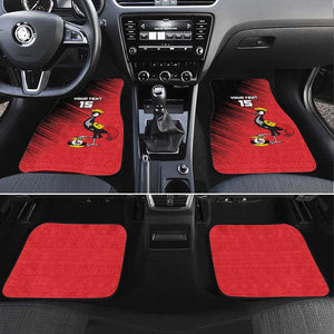 Uganda Football Custom Car Mats African Pattern Mix Grunge Style - Red Color