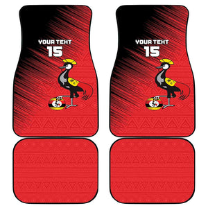 Uganda Football Custom Car Mats African Pattern Mix Grunge Style - Red Color